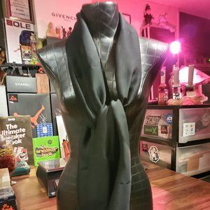 New AUTHENTIC Burberry London England Black Unisex Silk Scarf with retail tags